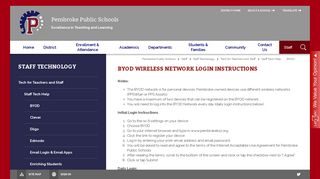 Staff Technology / BYOD - Pembroke Public Schools