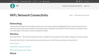 WiFi, Network Connectivity – TIS - Round Rock ISD