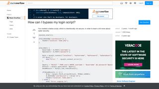 How can I bypass my login script? - Stack Overflow