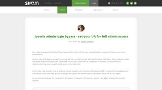 Joomla admin login bypass - set your UA for full admin access - Sucuri ...
