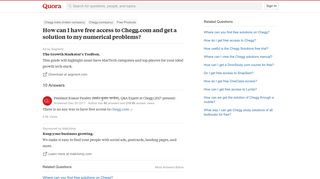How to have free access to Chegg.com and get a solution to my ...