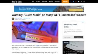 Warning: “Guest Mode” on Many Wi-Fi Routers Isn't Secure