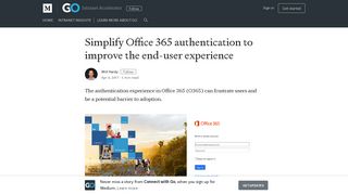 Simplify Office 365 authentication to improve the end-user experience