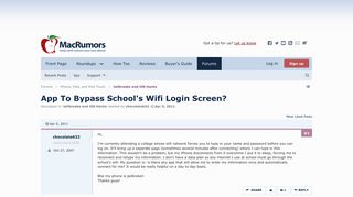 App To Bypass School's Wifi Login Screen? | MacRumors Forums