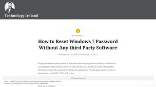 How to Reset Windows 7 Password Without Any third Party Software ...