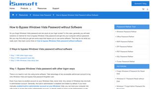 How to Bypass Windows Vista Password without Software - iSumsoft
