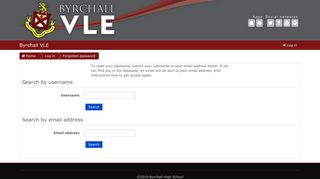 Forgotten password - VLE - Byrchall High School