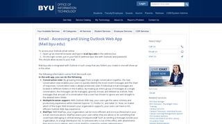 Knowledge - Email - Accessing and Using Outlook Web App (Mail.byu ...