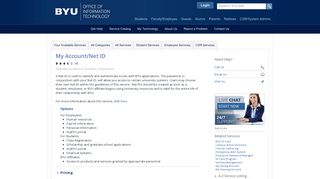 Knowledge - My Account/Net ID - BYU Office of Information Technology