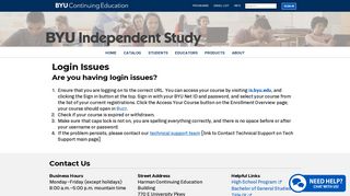 Login Issues | BYU Independent Study
