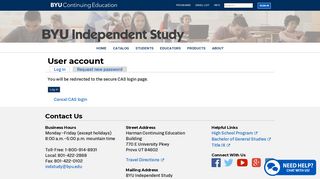 User account | BYU Independent Study