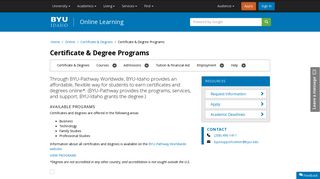 Certificate & Degree Programs - BYU-Idaho