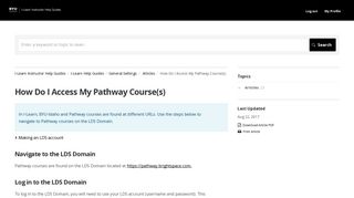 How Do I Access My Pathway Course(s) | General ... - BYU-Idaho