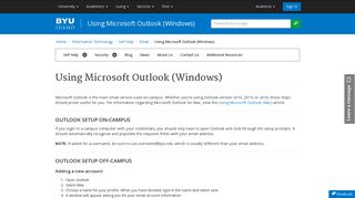 Using Microsoft Outlook (Windows) - BYU-Idaho