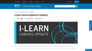 I-Learn Canvas Update fo Students - BYU-Idaho