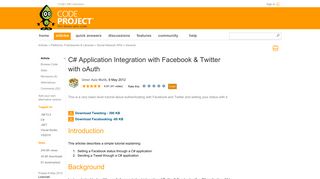 C# Application Integration with Facebook & Twitter with oAuth ...