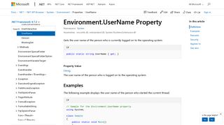 Environment.UserName Property (System) | Microsoft Docs