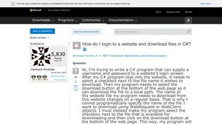 How do I login to a website and download files in C# - MSDN ...