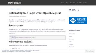 Automating Web Login with HttpWebRequest - Steve Fenton