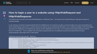 How to login a user to a website using HttpWebRequest and ...