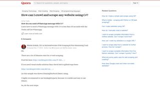 How to crawl and scrape any website using C# - Quora
