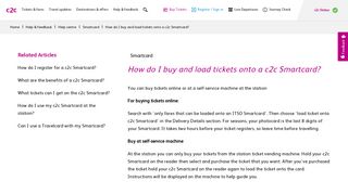 How do I buy and load tickets onto a c2c Smartcard? - c2c - c2c