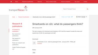 Smartcards on c2c: what do passengers think? - Transport Focus ...