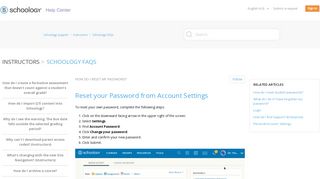 How do I reset my password? – Schoology Support