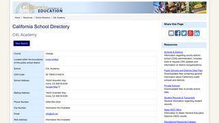 C4L Academy - School Directory Details (CA Dept of Education)