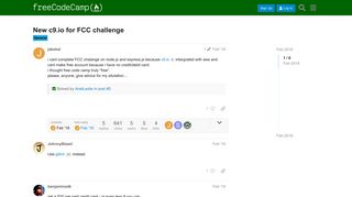 New c9.io for FCC challenge - The freeCodeCamp Forum