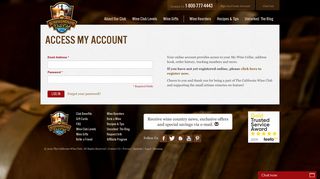 Membership Login - Access Your Account - The California Wine Club