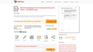 Guidelines for Reviewing the Cause of Death - CA-EDRS Login