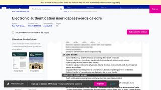 Electronic authentication User IDspasswords CA EDRS Benefits ...