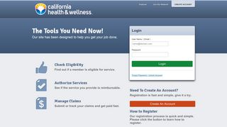 California Health & Wellness Provider Tools