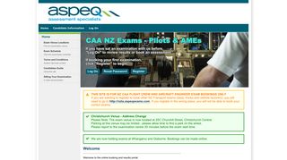 Aspeq CAA Exams - The Skills Organisation Booking System