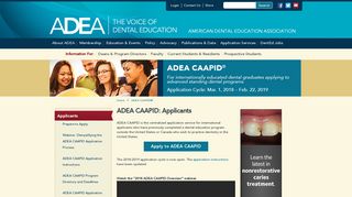 ADEA CAAPID: Applicants - American Dental Education Association