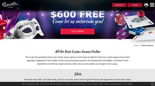 Enjoy The Best Online Casino Games at Cabaret Club!