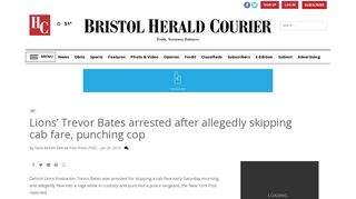 Lions' Trevor Bates arrested after allegedly skipping cab fare ...