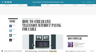 How to Stream Live Television Without Paying for Cable: YouTube TV ...