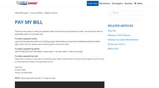 Pay My Bill – Cable ONE Support