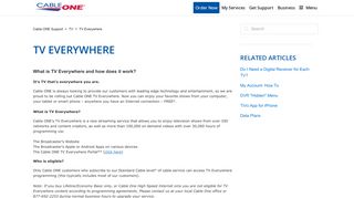 TV Everywhere – Cable ONE Support