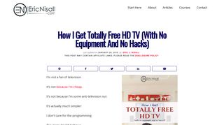 How I Get Totally Free HD TV (With No Equipment And No Hacks)