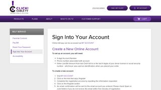 Sign Into Your Account | Click! Cable TV
