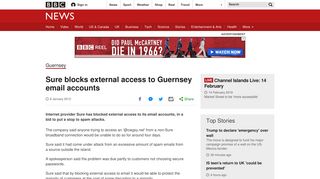 Sure blocks external access to Guernsey email accounts - BBC News