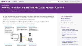 How do I connect my NETGEAR Cable Modem Router? | Answer ...
