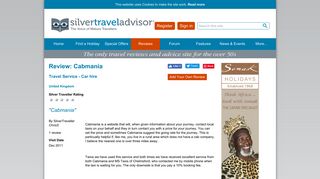 Review 'Cabmania': Cabmania - Silver Travel Advisor