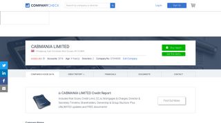CABMANIA LIMITED. Free business summary taken from official ...