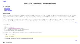 How To Get Your Cabrillo Login and Password - Ed Parrish