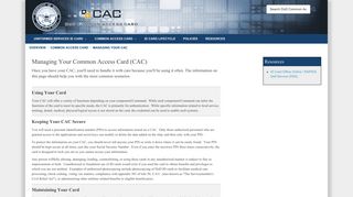 Managing Your CAC - CAC.mil