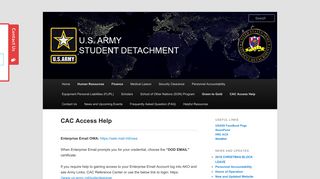 CAC Access Help | United States Army Student Detachment